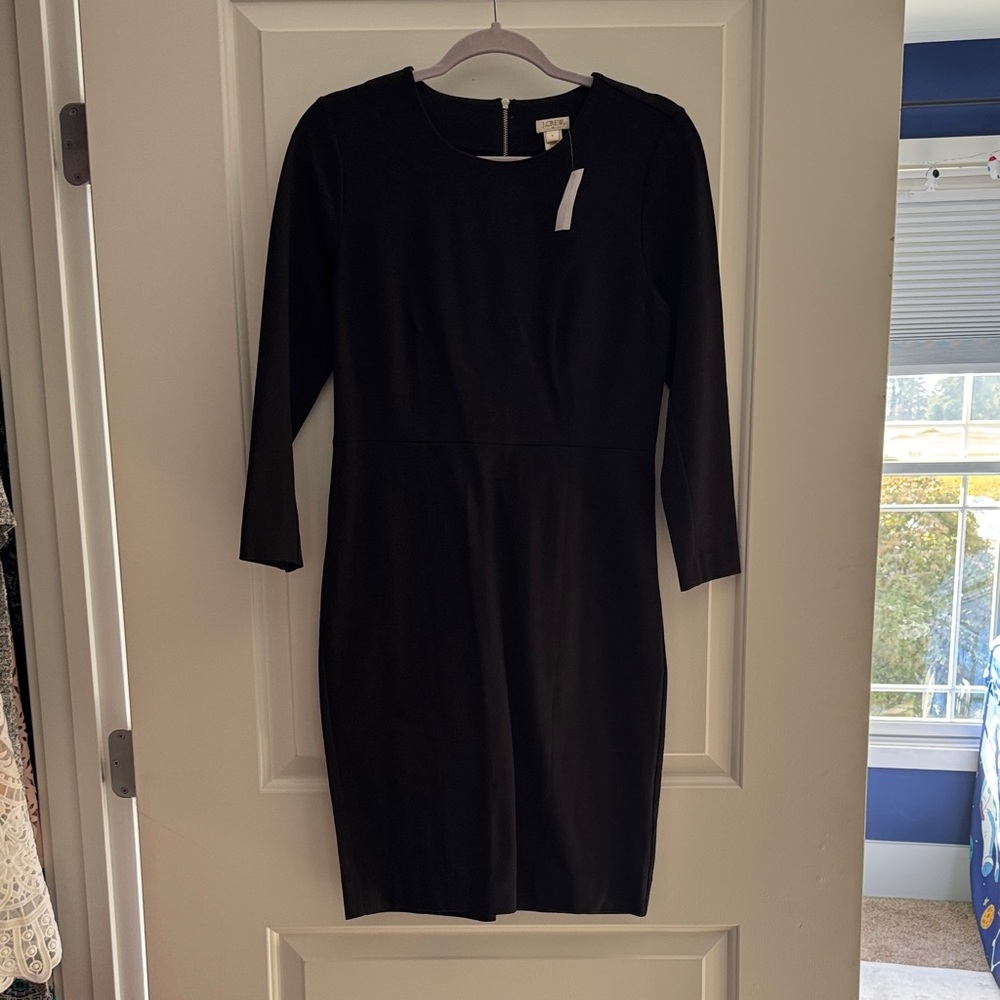 J. Crew Classic Black Long Sleeve Dress